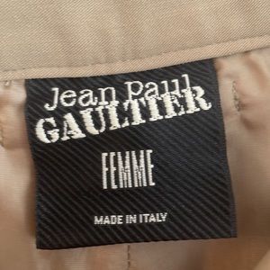 Jean Paul Gaultier beige trousers size 10 wide cuffed leg
